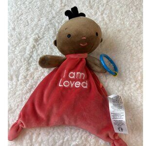 Kids For Culture 10” Positive Pals Blanket Doll w/Crinkle & Teether, Dark Brown